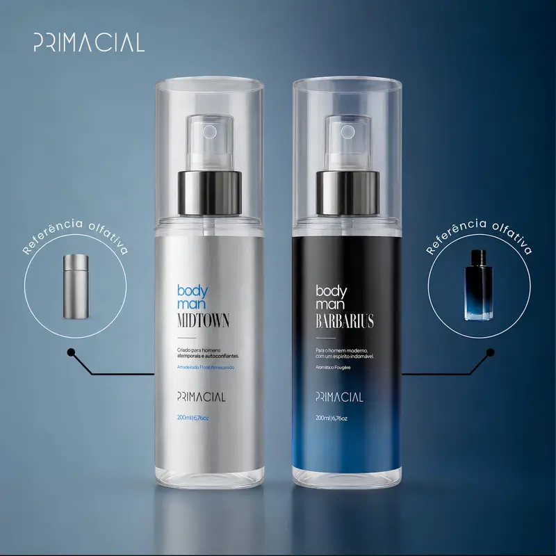 Kit Body Splash Masculino Barbarius e Midtown 200ml by Primacial