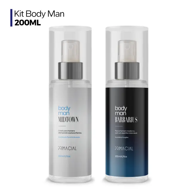 Kit Body Splash Masculino Barbarius e Midtown 200ml by Primacial - 2